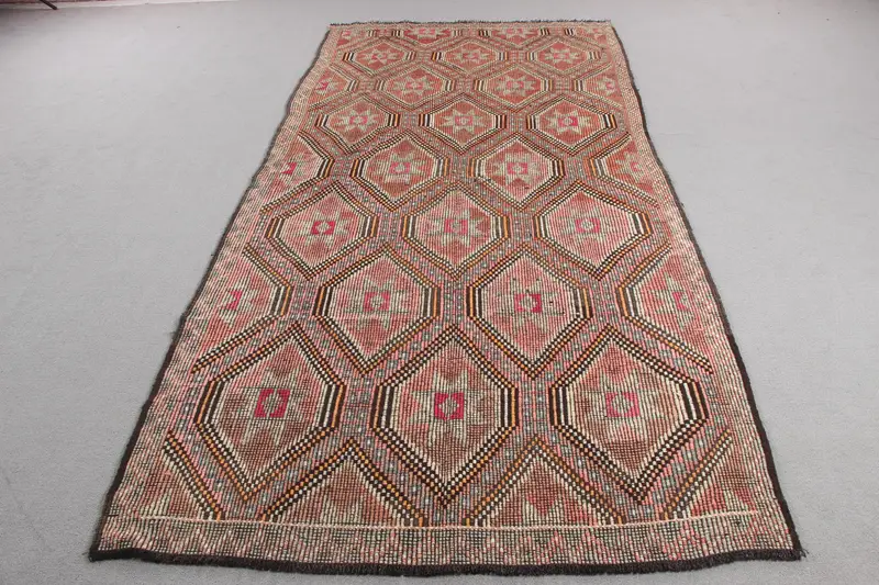 5,1x10,5 ft Rug, Vibrant Ombré Orange & Green