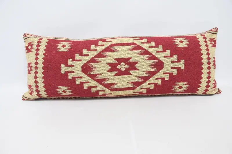 Vintage Antique Geometric Cushion, 16x42 inch Beige Room Makeover Pillow Sham - 1