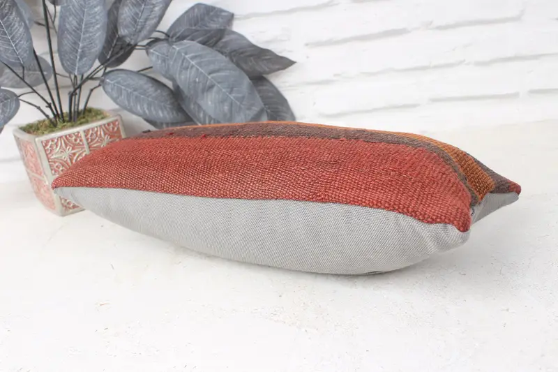 Wholesale Pillow Case, Boho Pillow Sham Cover, Pillow Sham, Accent Throw Cushion Cover, 8x16 Brown Pillow Sham, Vintage Pillow, Kilim Pillow Cover - 6