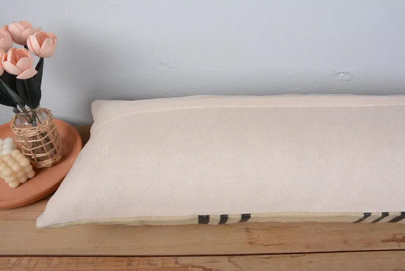 Ethnical Kilim Rug Pillow, Cushion Cover, 16x48 Beige Pillow Case, Office Chair Cushion Cover, Kilim Cushion Sham, Home Decor Pillow - 6
