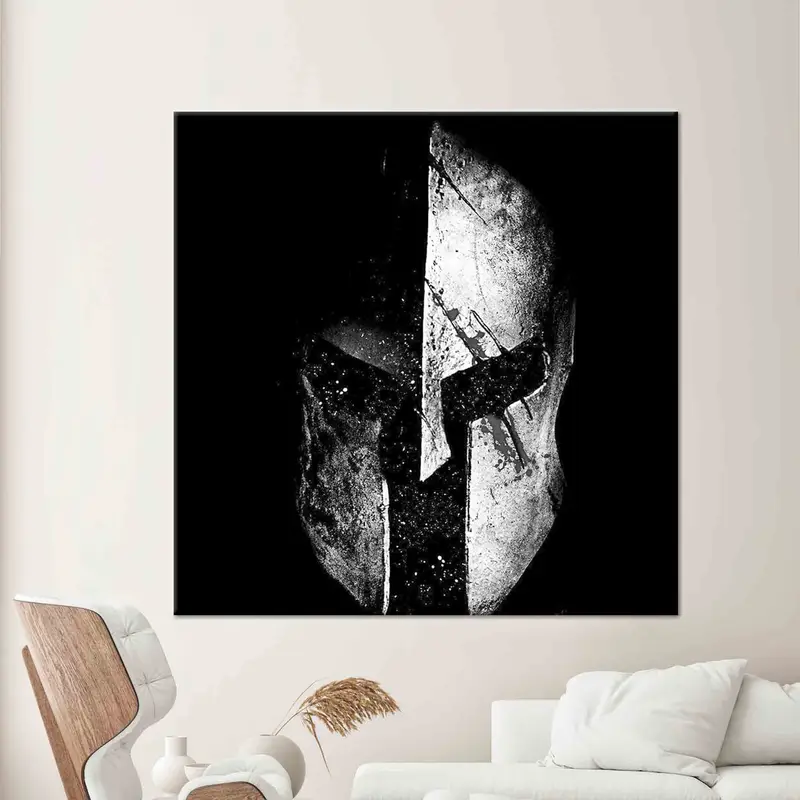 エレガントなスパルタン ヘルメット キャンバス: Molon Labe、トレンディなブラック デザイン