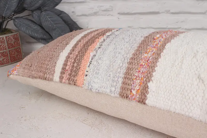 Pillow, Boho Pillow, Gift Pillow, Vintage Kilim Pillow Pillow, Meditation Pillow Case, Kilim Cushion Sham, 12x36 White Cushion Case - 6