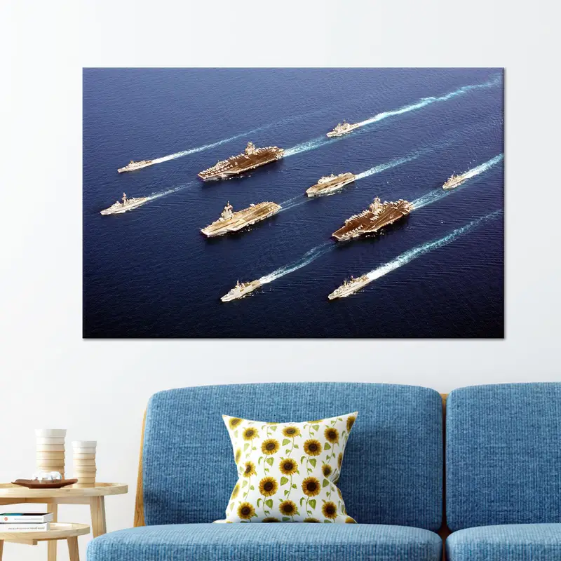 シーサイド セレニティ: 海をイメージしたプリント キャンバス アート