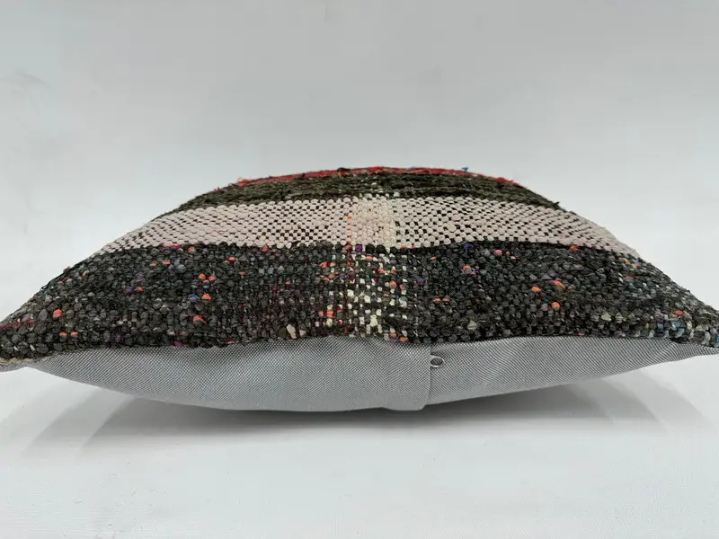 Ethnical Kilim Rug Pillow, 16x16 White Cushion Cover, Cushion Case, Home Decor Pillow, Boho Pillow Sham Cover, Handwoven Pillow Cover Pillow Sham - 5