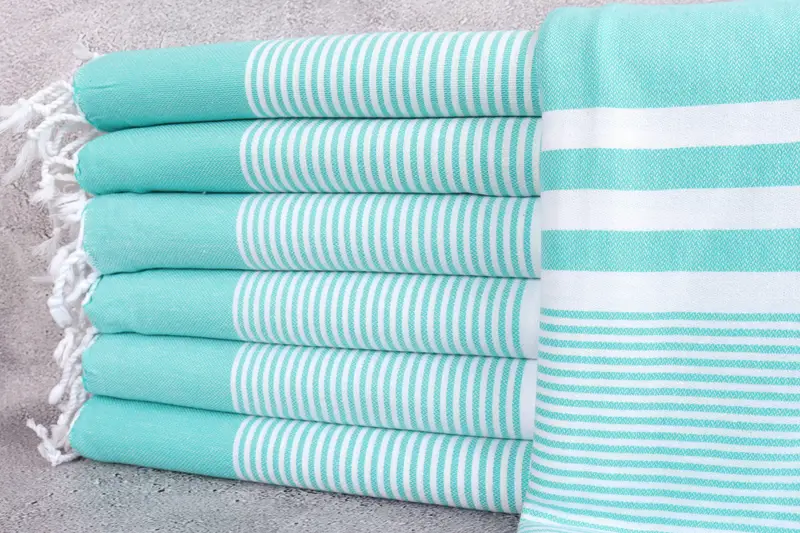 Bridesmaid Gift Towel, Holiday Towel, 70x40 Cotton Striped Towel, Bachelorette Party Favors, Valentines Day Gift Idea, Sand-resistant towel - 1