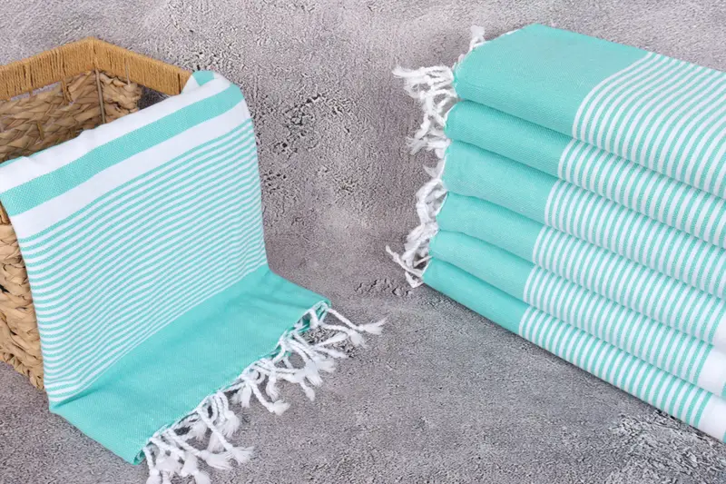 Bridesmaid Gift Towel, Holiday Towel, 70x40 Cotton Striped Towel, Bachelorette Party Favors, Valentines Day Gift Idea, Sand-resistant towel - 3