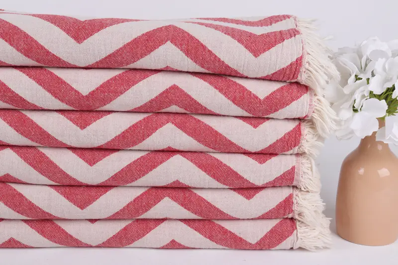 Gift For Wedding Day, Quick-dry peshtemal, 70x40 Cotton Zigzag Design Towel, Bachelor Towel, Xmas Gifts, Monogram Turkish Towel, Wedding Favors - 4