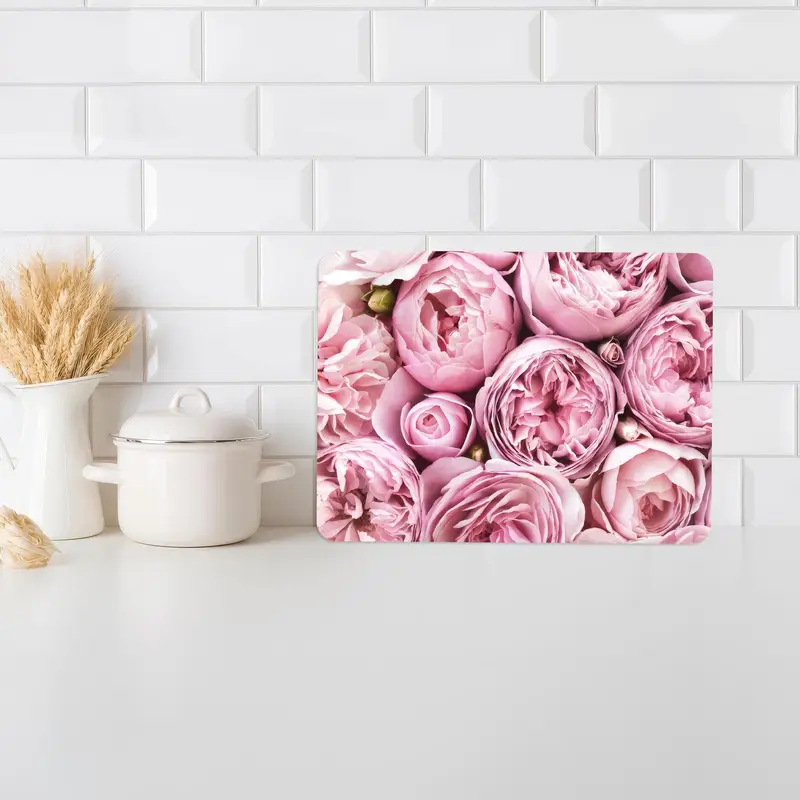 Modern Cam Kesme Tahtası, Modaya Uygun Pembe Tasarım, Anneler Günü Hediyesi