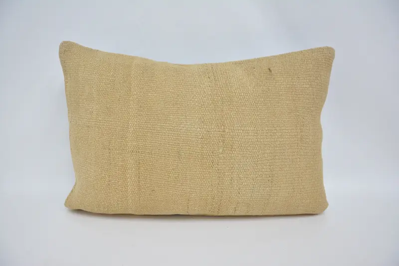 Comfy Throw Cushion Cover, Pillow for Sofa, Pillow, Kilim Pillow, Kilim Cushion Sham, Pet Pillow, Garden Cushion Case, 16x24 Beige Cushion - 1