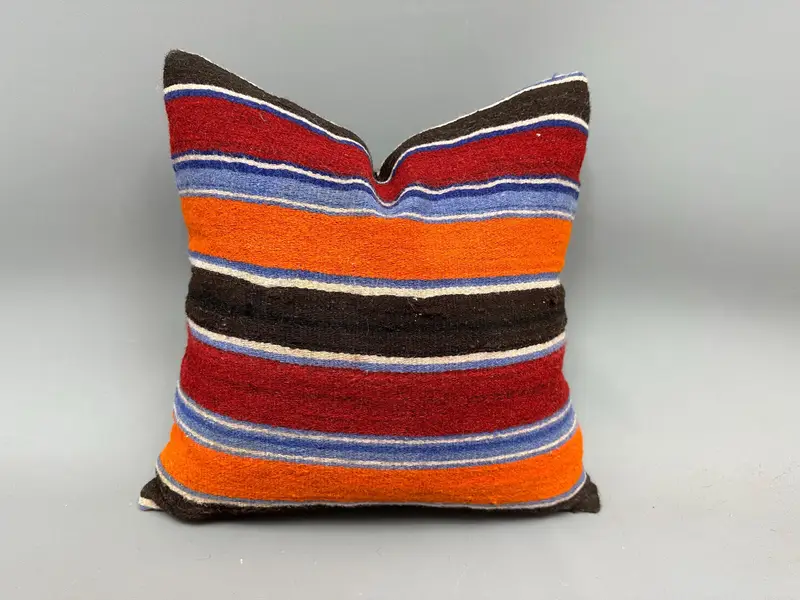 Vintage Pillow, Vintage Kilim Pillow, 20x20 Orange Pillow Case, Sofa Bolster Pillow Cover, Boho Pillow Sham Cover, Lounge Throw Pillow Cover, Pillow - 1