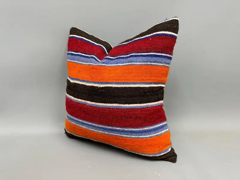 Vintage Pillow, Vintage Kilim Pillow, 20x20 Orange Pillow Case, Sofa Bolster Pillow Cover, Boho Pillow Sham Cover, Lounge Throw Pillow Cover, Pillow - 3