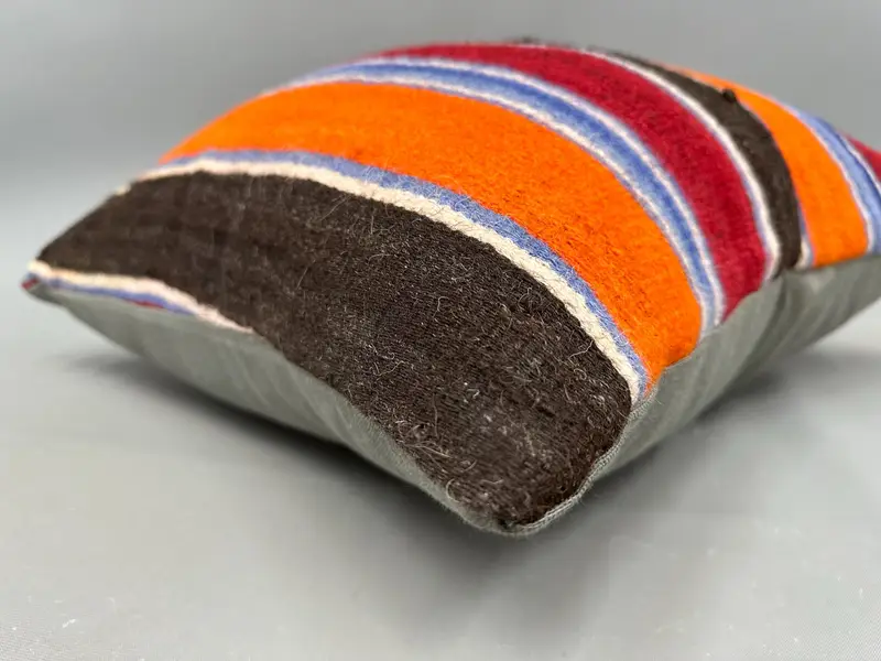 Vintage Pillow, Vintage Kilim Pillow, 20x20 Orange Pillow Case, Sofa Bolster Pillow Cover, Boho Pillow Sham Cover, Lounge Throw Pillow Cover, Pillow - 6