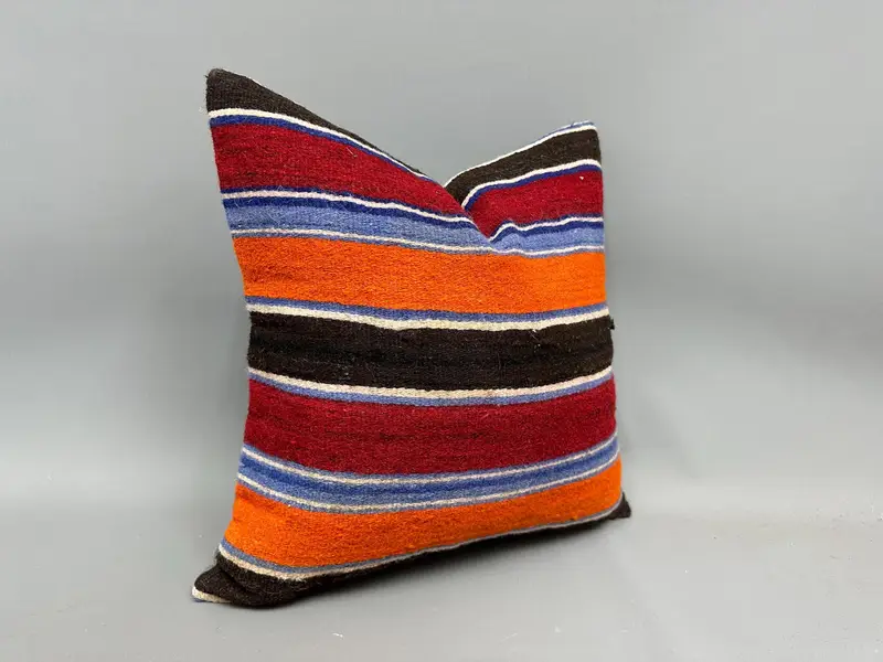 Vintage Pillow, Vintage Kilim Pillow, 20x20 Orange Pillow Case, Sofa Bolster Pillow Cover, Boho Pillow Sham Cover, Lounge Throw Pillow Cover, Pillow - 2
