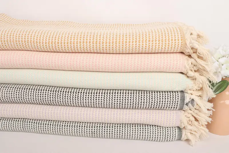 92x76 Cotton Geometric Towel, Housewarming Gift, Gift For Him, Wedding Favors, Wedding Anniversary Gift, Turkish Beach Blanket, Turkish Blanket - 2