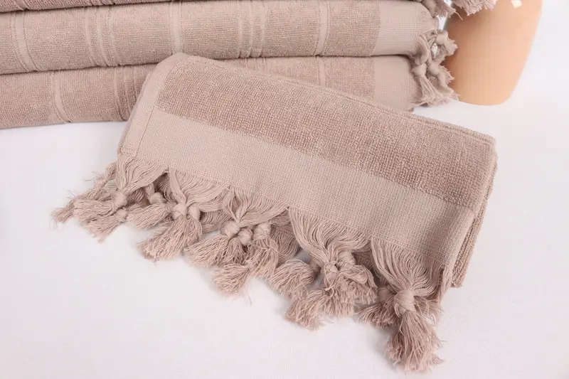 Turkish Towel Hand Towel, Turkish Tea Towel, 40x18 Cotton Striped Terry Towel, Monogram Kitchen Towel, Xmas Gifts, Handmade Gift, Bachelorette Towel - 4