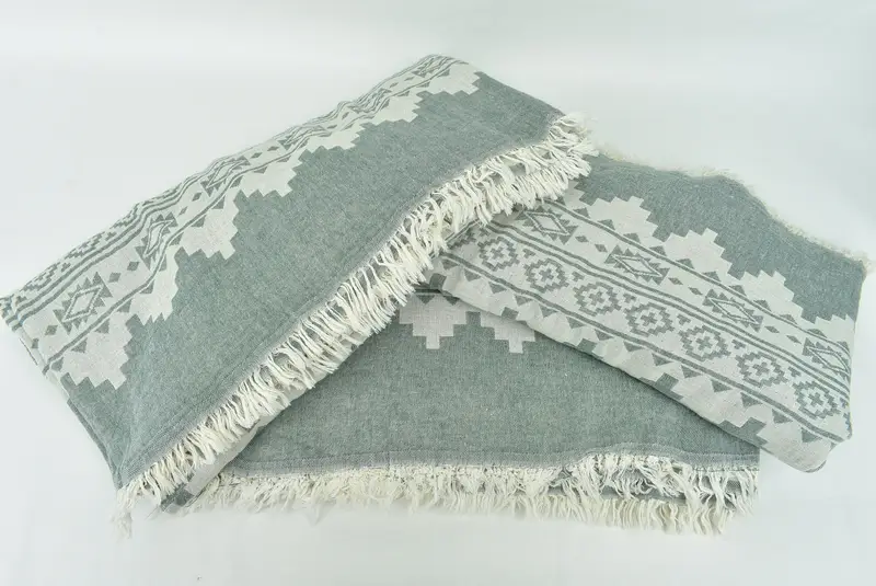92x80 Cotton Kilim Towel, Boho Throw Blankets, Monogram Blanket, Bachelorette Favor, Bachelorette Gifts, Best Friend Wedding Gift, Turkish Bedcover - 7