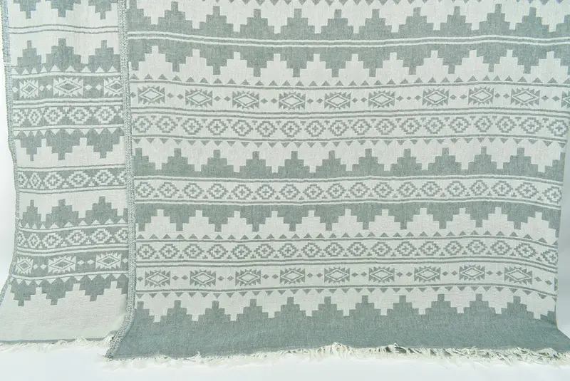 92x80 Cotton Kilim Towel, Boho Throw Blankets, Monogram Blanket, Bachelorette Favor, Bachelorette Gifts, Best Friend Wedding Gift, Turkish Bedcover - 1