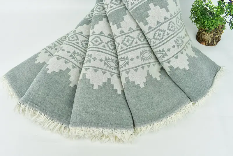 92x80 Cotton Kilim Towel, Boho Throw Blankets, Monogram Blanket, Bachelorette Favor, Bachelorette Gifts, Best Friend Wedding Gift, Turkish Bedcover - 5