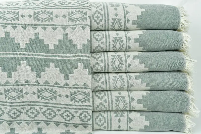 92x80 Cotton Kilim Towel, Boho Throw Blankets, Monogram Blanket, Bachelorette Favor, Bachelorette Gifts, Best Friend Wedding Gift, Turkish Bedcover - 2