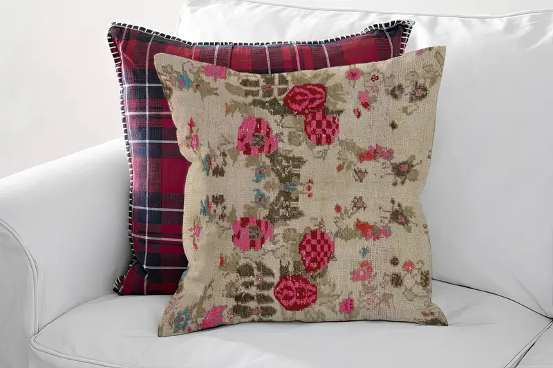 Almohada de lanzamiento bordada del suroeste, funda de almohada de chenilla vintage