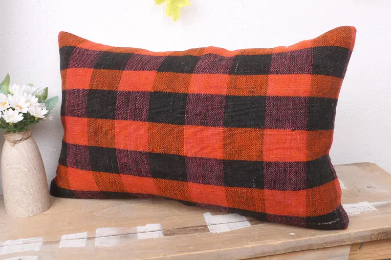 Anatolian Cushion Cover, Oriental Pillow Sham, Pillow Case, 12x20 Red Pillow, Home Decor Pillow, Pillow for Couch, Pillow for Sofa - 4
