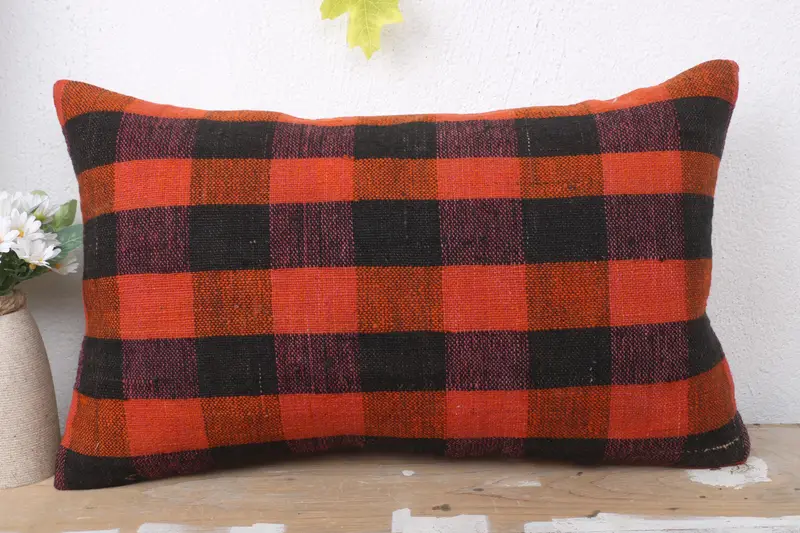 Anatolian Cushion Cover, Oriental Pillow Sham, Pillow Case, 12x20 Red Pillow, Home Decor Pillow, Pillow for Couch, Pillow for Sofa - 2