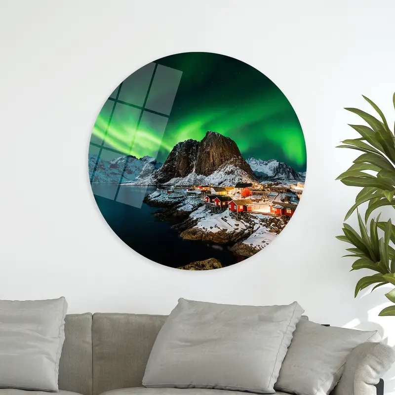 Enchanting Northern Lights Canvas: Lofoten Norway Night Landscape