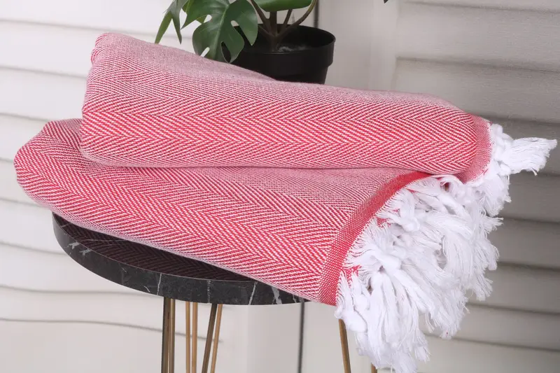 68x36 Cotton Herringbone Towel, Gift For Her, House Warming Gift, Travel Towel, Sand-resistant towel, Bachelorette Party Favors, Custom Name Towel - 3