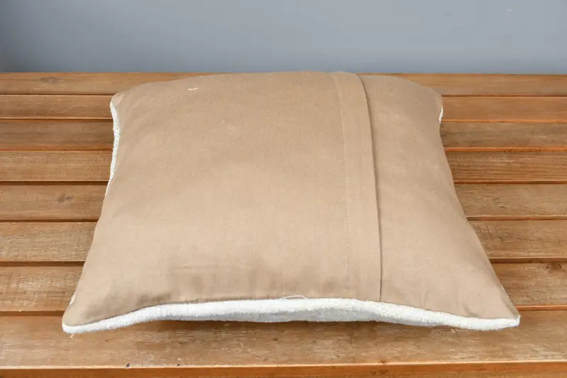 14x14 Beige Cushion Case, Toss Pillow Sham, Handmade Kilim Cushion, Vintage Kilim Pillow, Pillow, Vintage Pillow, Bright Pillow Sham - 5
