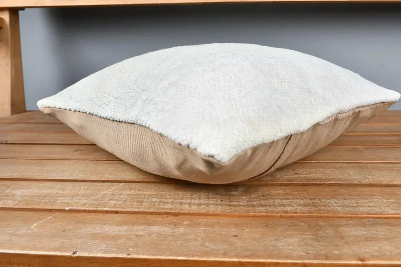 14x14 Beige Cushion Case, Toss Pillow Sham, Handmade Kilim Cushion, Vintage Kilim Pillow, Pillow, Vintage Pillow, Bright Pillow Sham - 4