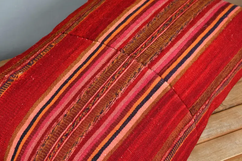20x28 Red Pillow Sham, Turkish Corner Pillow Sham, Kilim Pillow, Home Decor Pillow, Pillow, Office Chair Cushion Cover, Throw Kilim Pillow - 3