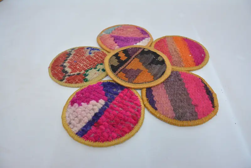 Posavasos tribales rosas y naranjas, posavasos boho únicos