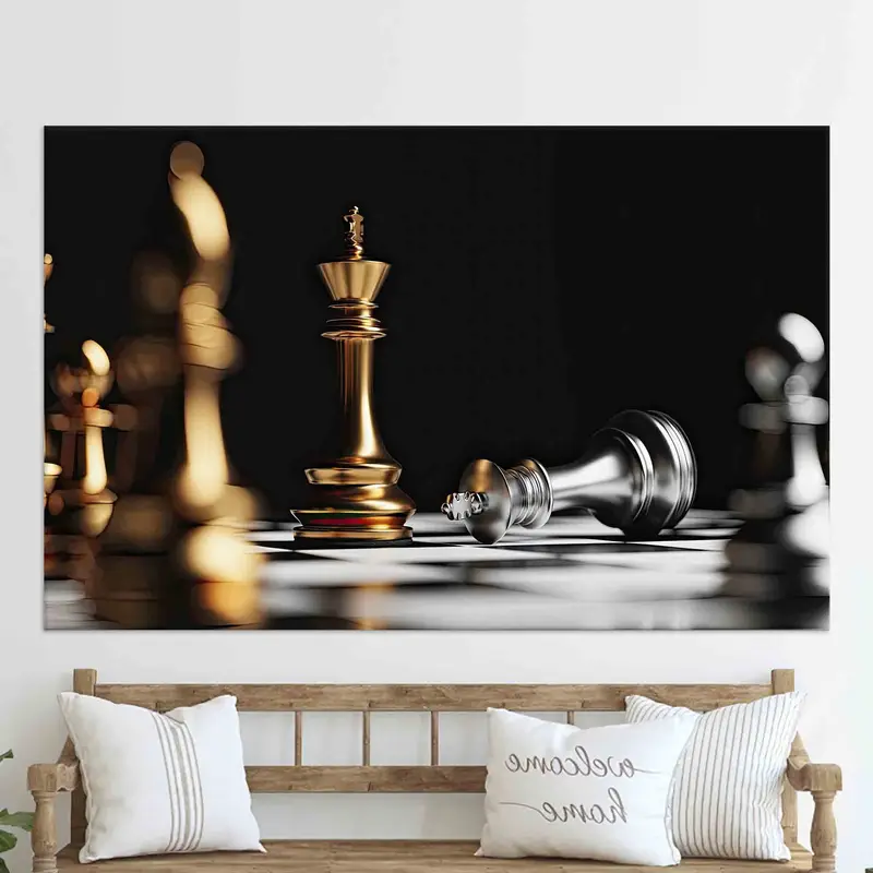 エレガントなポーンキャンバス: 芸術的なチェスの駒の装飾