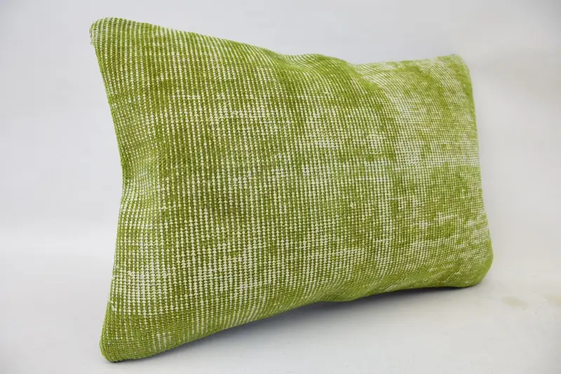 Indoor Cushion Cover, Ikat Cushion, Custom Pillow Cover, 16x24 Green Cushion Case, Pillow Cover, Boho Pillow, Home Decor Pillow, Throw Kilim Pillow - 2