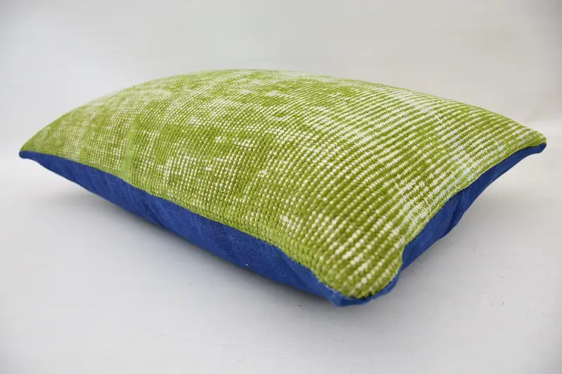 Indoor Cushion Cover, Ikat Cushion, Custom Pillow Cover, 16x24 Green Cushion Case, Pillow Cover, Boho Pillow, Home Decor Pillow, Throw Kilim Pillow - 6