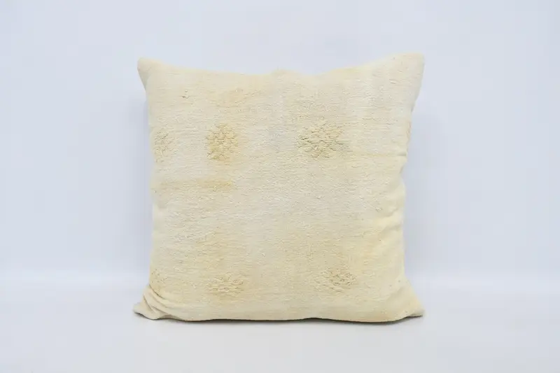 Hippie Throw Pillow Cover, Interior Designer Pillow, Handmade Kilim Cushion, Cushion Cover, 28x28 White Cushion, Vintage Kilim Throw Pillow - 1