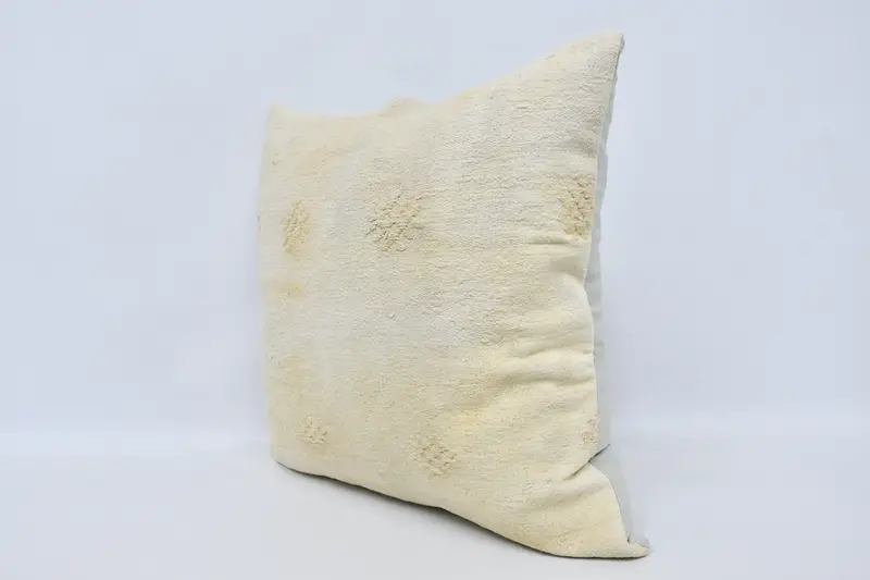 Hippie Throw Pillow Cover, Interior Designer Pillow, Handmade Kilim Cushion, Cushion Cover, 28x28 White Cushion, Vintage Kilim Throw Pillow - 4