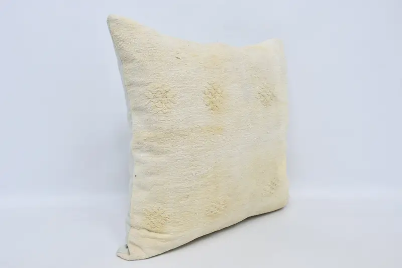 Hippie Throw Pillow Cover, Interior Designer Pillow, Handmade Kilim Cushion, Cushion Cover, 28x28 White Cushion, Vintage Kilim Throw Pillow - 3