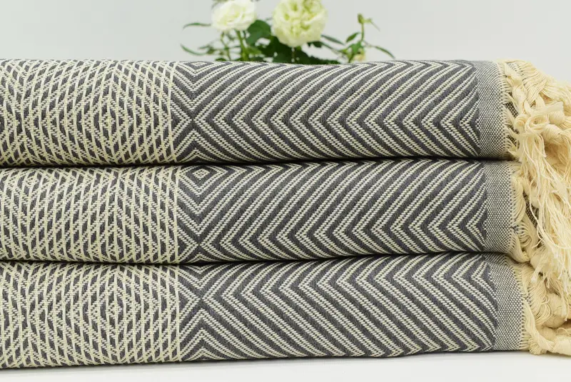 Throw Blanket Couch, Wedding Hand Made Gift, Christmas Gift, Housewarming Gift, Turkish Throw Blanket, 92x80 Cotton Diamond Towel, Custom Blanket - 1