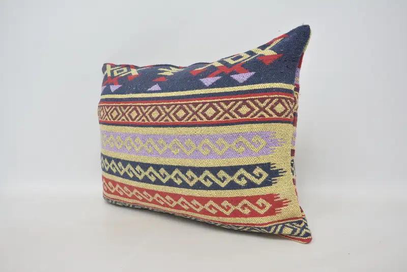Pillow Sham, Floor Pillow Sham, Tribal Pillow Sham, 20x28 Blue Pillow Cover, Gift Pillow, Vintage Pillow, Kilim Cushion Sham - 4