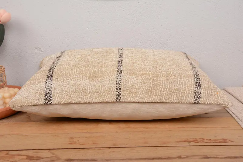 16x24 Beige Pillow, Turkish Kilim Pillow, Pet Cushion Case, Boho Pillow Sham Cover, Turkish Corner Pillow Case, Pillow Case, Pillow for Sofa - 5