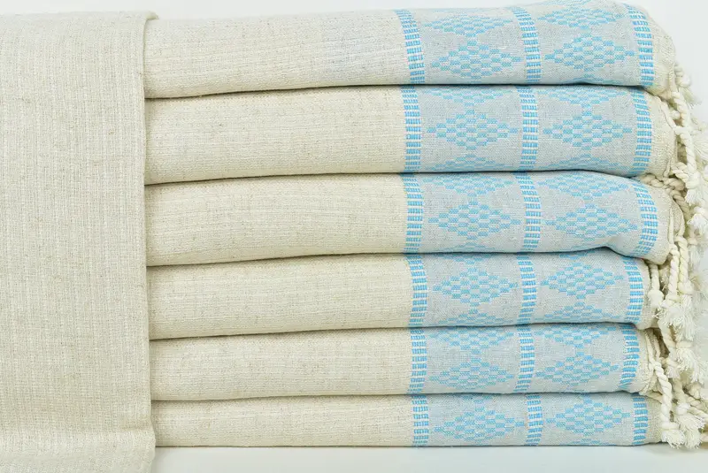 100x88 Linen Kilim Design Towel, Large Beach Towel Personalized, Personalized Gifts, Throw Blankets, Custom Blanket, Woven Throw Blanket - 1