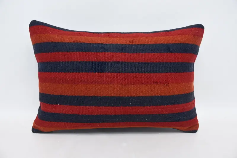 Kilim Cushion Sham, 16x24 Red Pillow Sham, Tapestry Pillow, Pillow Case, Toss Pillow Sham, Vintage Kilim Throw Pillow, Vintage Cushion, Boho Pillow - 1