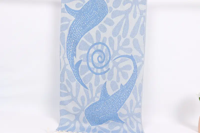 Monogram Kitchen Towel, Embroidery Towel, Wedding Day Gift For Bride, Personalized Hand Towel, 40x18 Cotton Whale Design Towel, Monogram Hand Towel - 1