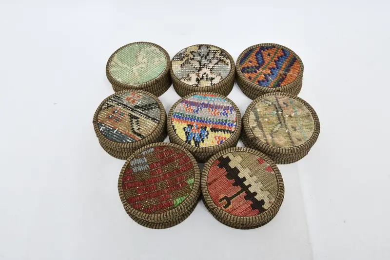 Bohemian Pattern Round Coaster, Non-Slip Washable Table Decor Coaster