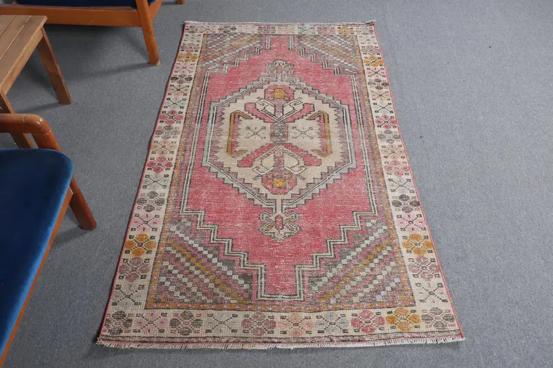 Alfombra de lunares rojo y beige, decoración elegante de 10 x 15 cm