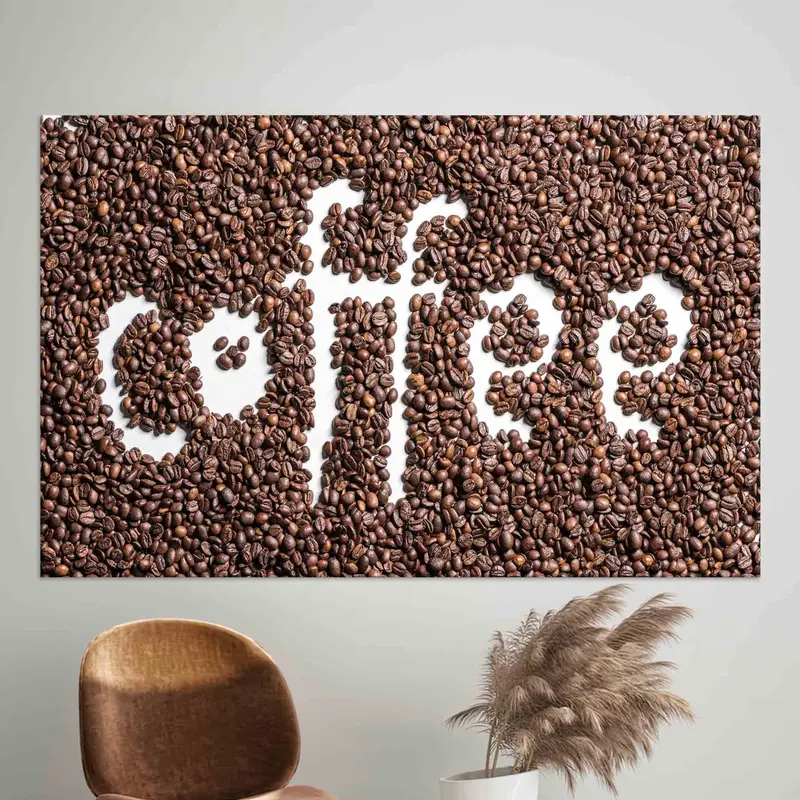 Elegant Brown Kitchen Canvas: Coffee Lover Gift Art Print