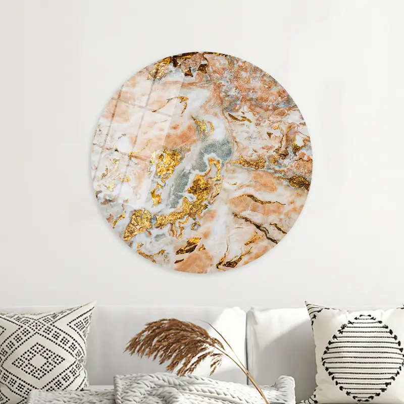 Elegant Gold Marble Printed Canvas: Contemporary Luxury Decor