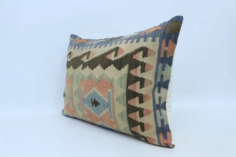 Pillow Case, 20x28 Beige Pillow Cover, Kilim Rug Pillow Case, Turkish Kilim Pillow, Patio Pillow Cover, Home Decor Pillow, Antique Pillows - 4