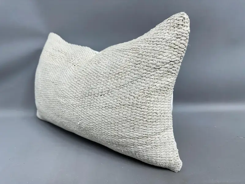 Home Decor Pillow, Vintage Pillow, Crochet Pattern Pillow, 12x20 Beige Pillow Case, Interior Designer Pillow, Accent Throw Pillow Cover, Pillow Sham - 3